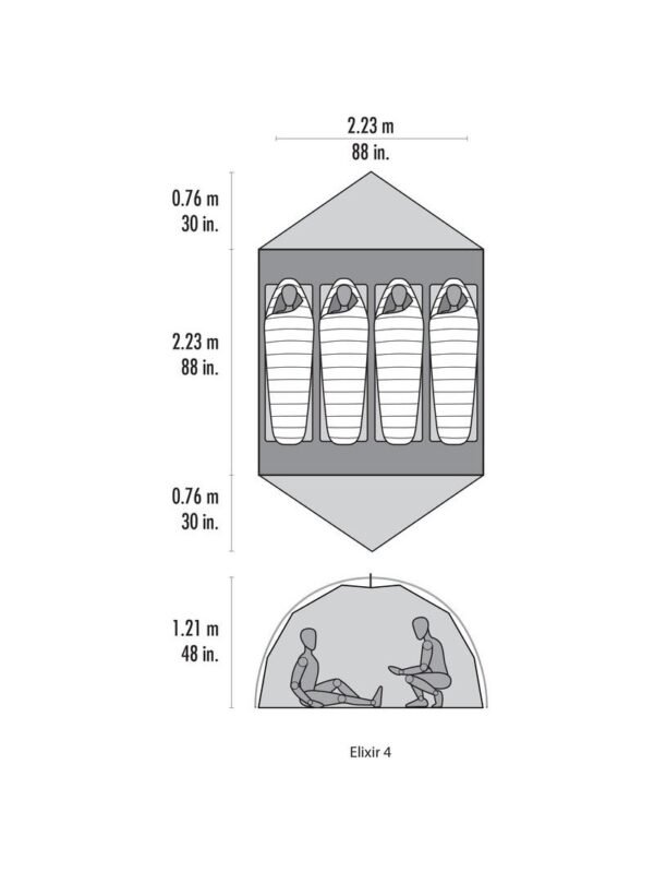 Keturvietė palapinė MSR Elixir 4 - Image 4