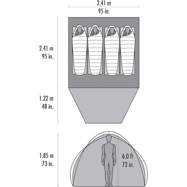 Keturvietė palapinė MSR Habitude 4 - Image 5