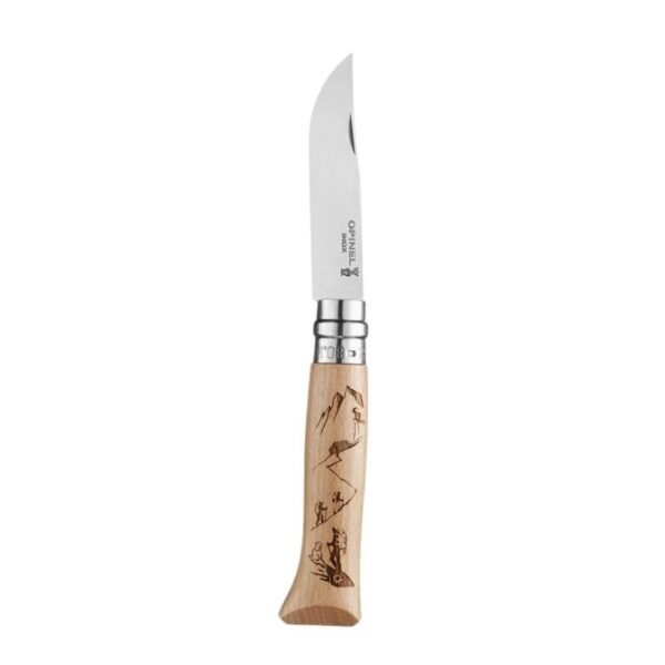 Kišeninis peilis dekoruota rankena Opinel Nr.8 Stainless Steel Engraving Hiking