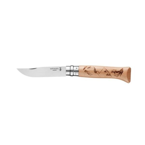 Kišeninis peilis dekoruota rankena Opinel Nr.8 Stainless Steel Engraving Hiking - Image 2