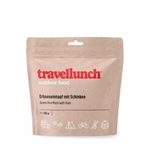 Nr.34 Maistas kelionėms Travellunch žaliųjų žirnelių košė su kumpiu 250 g.