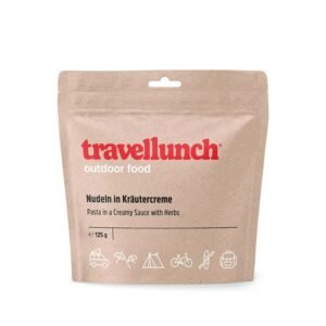 Nr.56 Maistas kelionėms Travellunch makaronai grietinėlės ir žalumynų padaže 125 g.