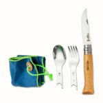 Peilis su šaukšto ir šakutės priedais Opinel Picnic Plus Complete set with N08 knife