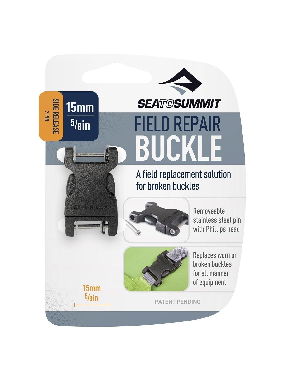 Kuprinės sagtis SEATOSUMMIT 15 mm 2 pin